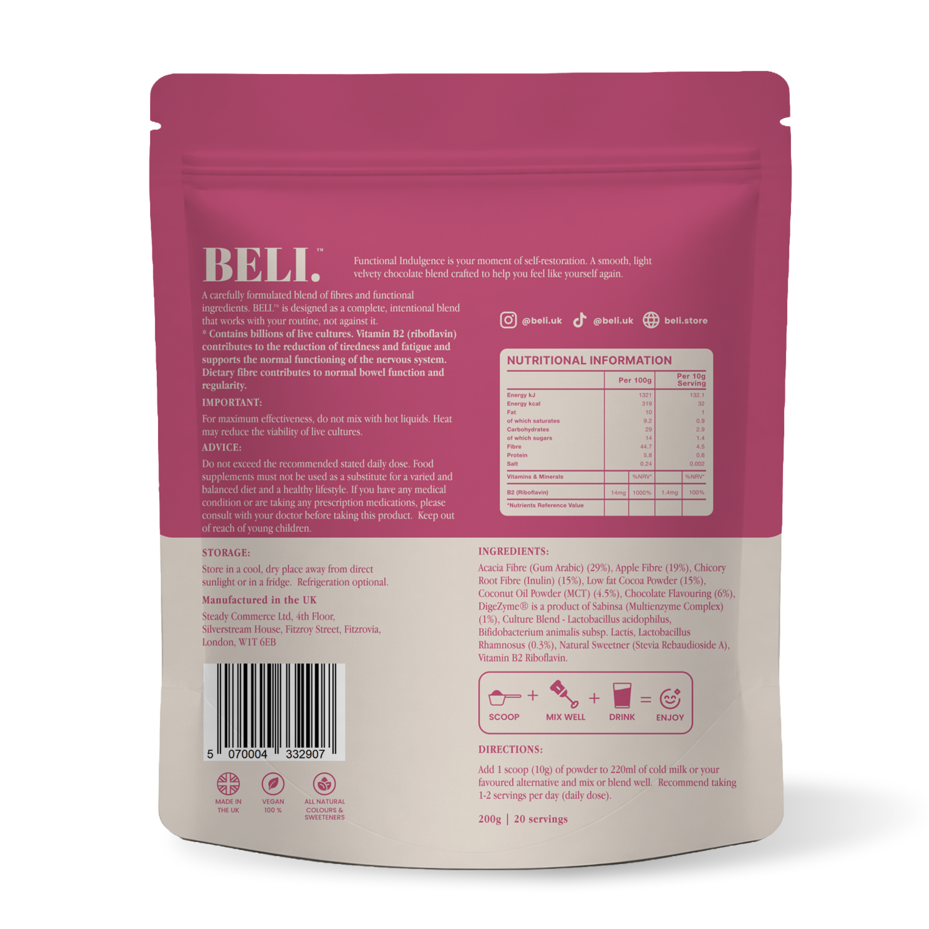 BELI. Functional Indulgence